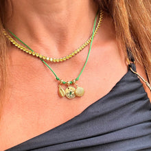 Cargar imagen en el visor de la galería, Collar Verde Mar ojo Oro18k
