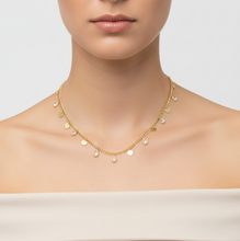 Cargar imagen en el visor de la galería, Collar Drops Medallas Circonitas Dorado
