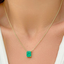 Cargar imagen en el visor de la galería, collar-esmeralda-bañado-oro18k
