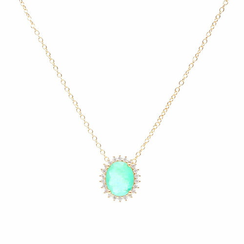 Collar oval Esmeralda colombiana cravejada circonitas colors fusion en baño de oro 18k.

Conjunto con el Anillo. Es posible venta separada .