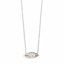 Cargar imagen en el visor de la galería, Collar ojo griego circonita blanca en plata con baño de rodio. Semijoya de alta calidad.

45cm.

joyas hipoalergénicas y sin níquel.
