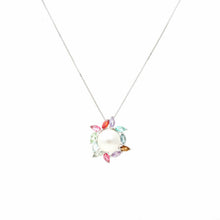 Cargar imagen en el visor de la galería, Collar perla con circonitas coloridas plata 925 en baño de rodio.

Super leve que está super de moda y versatile.

Joyas hipoalergénicas y sin níquel 
