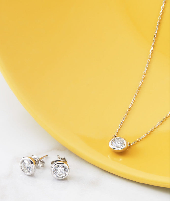 Collar moissanite ponto de luz redondo 4mm de alta qualidade em plata925.
