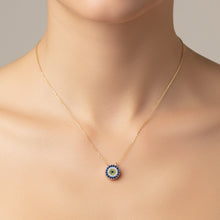 Cargar imagen en el visor de la galería, Ojo griego redondo Plata 925 Dorado
