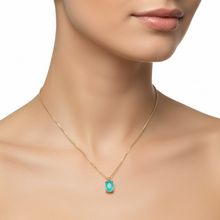 Cargar imagen en el visor de la galería, Collar turmalina en plata 925 con baño de oro 18k
