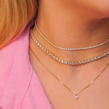 Cargar imagen en el visor de la galería, Collar Riviere Redonda 3mm Dorada
