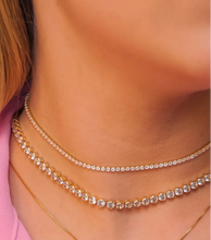 Cargar imagen en el visor de la galería, Collar Riviere Cuadrada 3mm Dorada Ajustable
