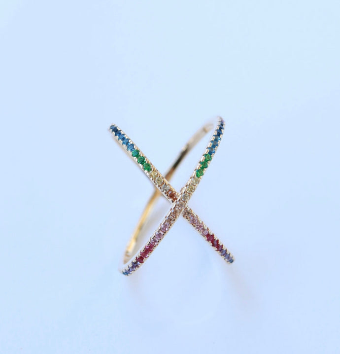 Anillo Cruzado Rainbow