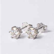 Cargar imagen en el visor de la galería, Moissanite - Punto de Luz  Redondo 4MM Plata 925
