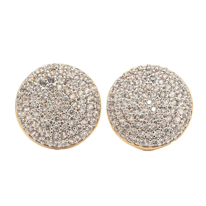 Pendiente cravejado de circonitas en baño de oro 18k