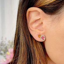 Cargar imagen en el visor de la galería, Pendiente Oval con Cristales turmalina rosa y citrino - Prata 925

Chic e elegante

6 - 12mm
