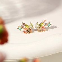 Cargar imagen en el visor de la galería, Pendiente formas coloridas en baño de oro18k. 

Joyas hipoalérgicas e sem niquel.

