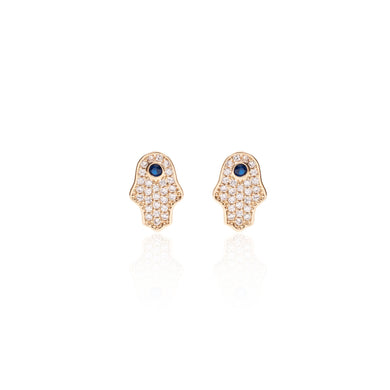Mini Pendiente hamsa con circonitas en baño de oro18k

joyas hipoalergénicas y sin níquel 