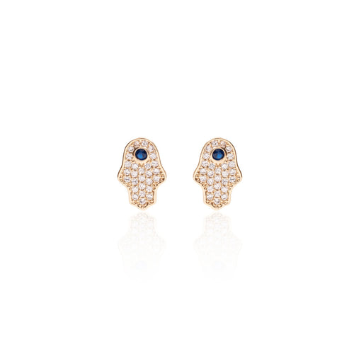 Mini Pendiente hamsa con circonitas en baño de oro18k

joyas hipoalergénicas y sin níquel 
