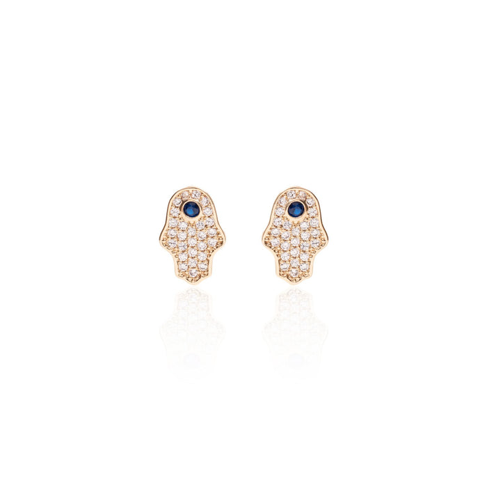 Mini Pendiente hamsa con circonitas en baño de oro18k

joyas hipoalergénicas y sin níquel 
