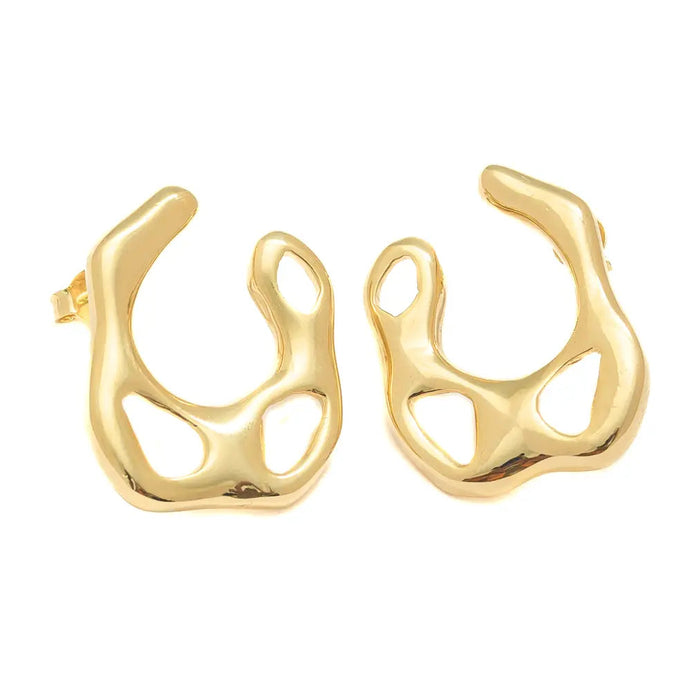 Pendiente Organico M Plata o Dorado