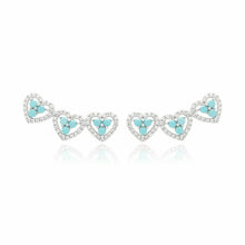 Cargar imagen en el visor de la galería, Pendiente Corazón Turquesa Plata925
