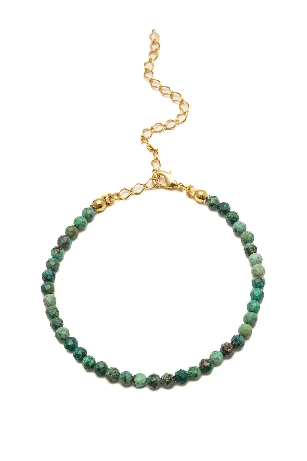 Pulsera Cristales Verdes Oro18k
