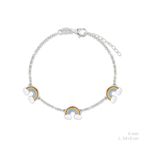 <p>Pulsera Arcoiris para niñas en plata925.</p> <p>pulsera 14 + 3cm</p> <p>joyas hipoalergénicas y sin níquel.</p>