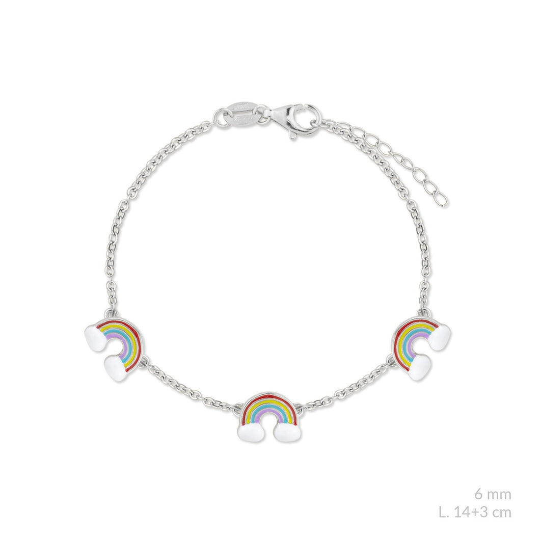 <p>Pulsera Arcoiris para niñas en plata925.</p> <p>pulsera 14 + 3cm</p> <p>joyas hipoalergénicas y sin níquel.</p>