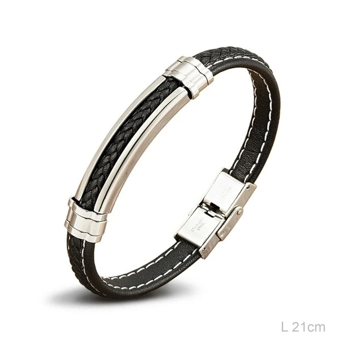 Pulsera Cuero Acero