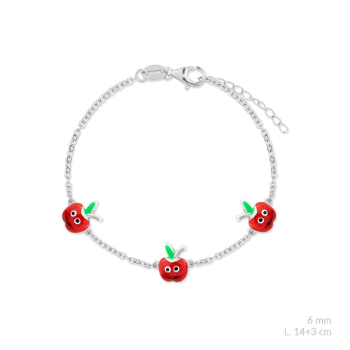 <p>Pulsera Manzana para niñas en plata925.</p> <p>pulsera 14 + 3cm</p> <p>joyas hipoalergénicas y sin níquel.</p> <p> </p>