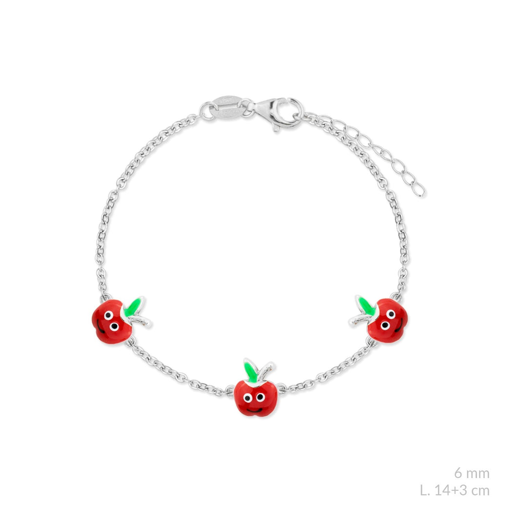 <p>Pulsera Manzana para niñas en plata925.</p> <p>pulsera 14 + 3cm</p> <p>joyas hipoalergénicas y sin níquel.</p> <p> </p>