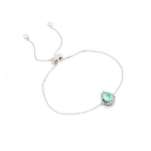 Pulsera delicada esmeralda colombiana con circonitas coloridas en plata 925. Una semijoya exclusiva e perfecta de alta calidad Wal Barros Brand.

tamaño Circunferencia 17cm ajustable