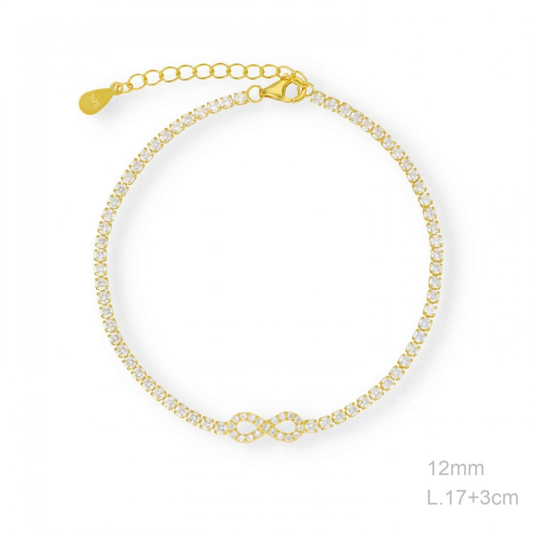 <p>Pulseras rivieres Infinito 2mm plata 925 en baño de rodio o baño de oro18k</p> <p>Una semijoya exclusiva e perfecta de alta calidad.</p> <p>Circunferencia 17cm + 3cm ajustable.</p>