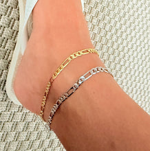 Cargar imagen en el visor de la galería, Tobillera plata o dorado cadena elos en baño de rodio o Oro18k de alta calidad para su verano.

 26cm + 5cm ajustable.

 Joyas hipoalergénicas y sin níquel.
