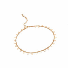 Cargar imagen en el visor de la galería, Tobillera delicada drops redondo en baño de oro18k.

 29cm

Conjunto con el collar drops
