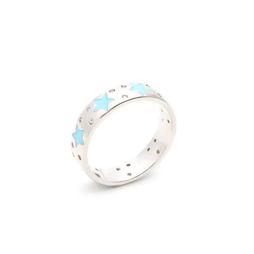 anillo estrella plata