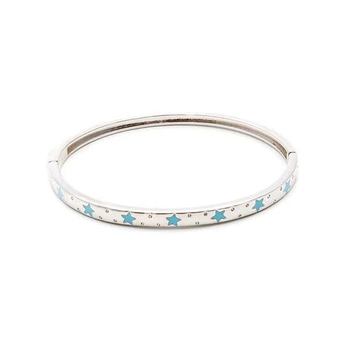 bracelete en plata rodio estrella