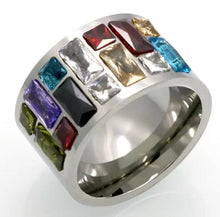 Cargar imagen en el visor de la galería, anillo rainbow acero inoxidable plata
