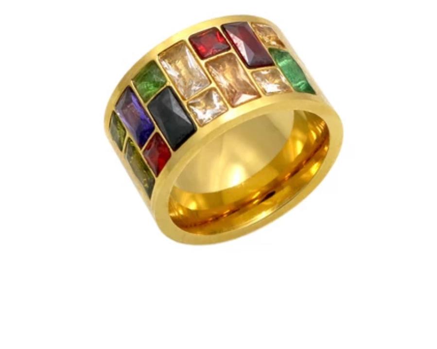 anillo rainbow acero inoxidable