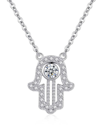 COLLAR HAMSA EN PLATA 925 CON CIRCONITAS