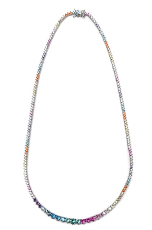 collar riviere circonitas en baño de oro