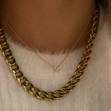 Cargar imagen en el visor de la galería, Collar delicado con una circonitas en plata o en baño de oro18k.  circonita 6MM - 45cm ajustable.
