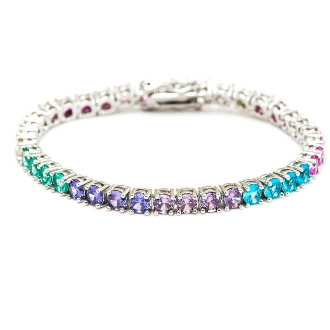 Pulseras rivieres coloridas en plata en baño de rodio. Una semijoya exclusiva e perfecta de alta calidad Wal Barros Brand.  tamaño 3mm con Circunferencia 17cm.