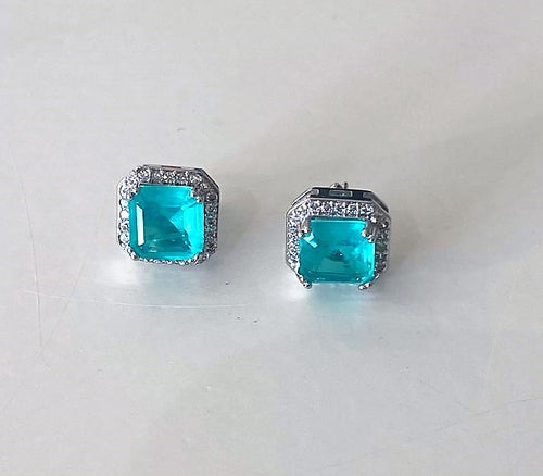 pendiente turmalina paraiba plata925