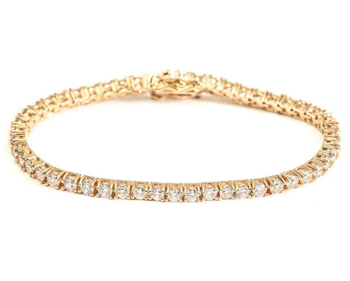 Pulsera Riviera Circonitas en baño de oro 18k